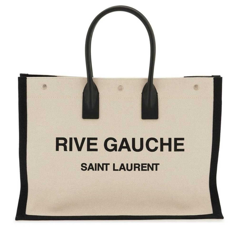 New Saint Laurent Rive Gauche Large Coated Canvas Tote